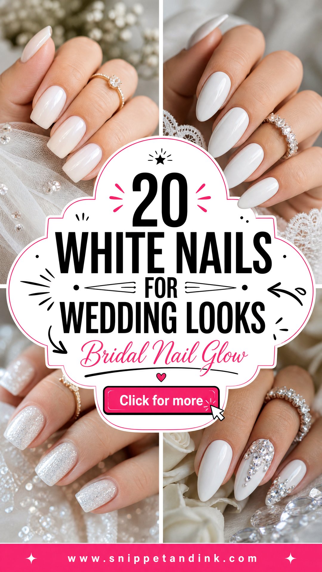20 White Nails for Wedding Looks Brides Adore - 20 White Nails for Wedding Looks Brides Adore