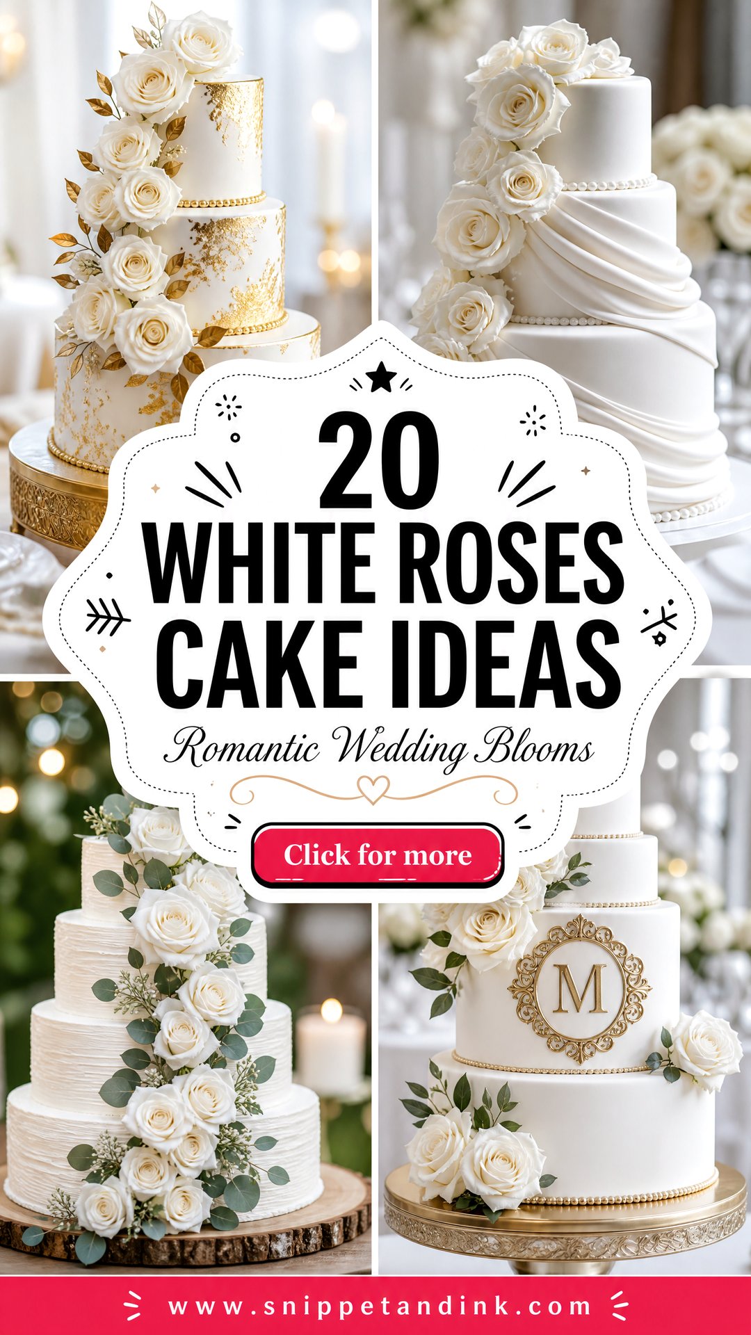 20 White Roses Cake Ideas for Wedding Romance - 20 White Roses Cake Ideas for Wedding Romance