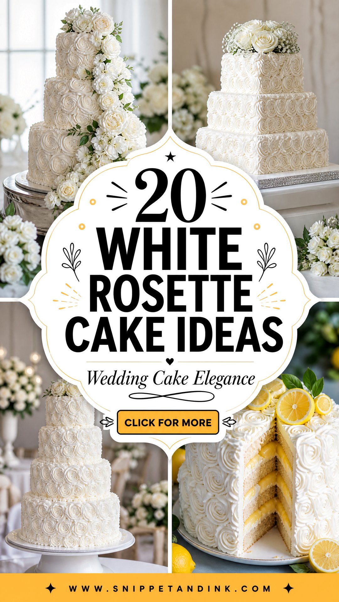 20 White Rosette Cake Ideas for Wedding Elegance - 20 White Rosette Cake Ideas for Wedding Elegance