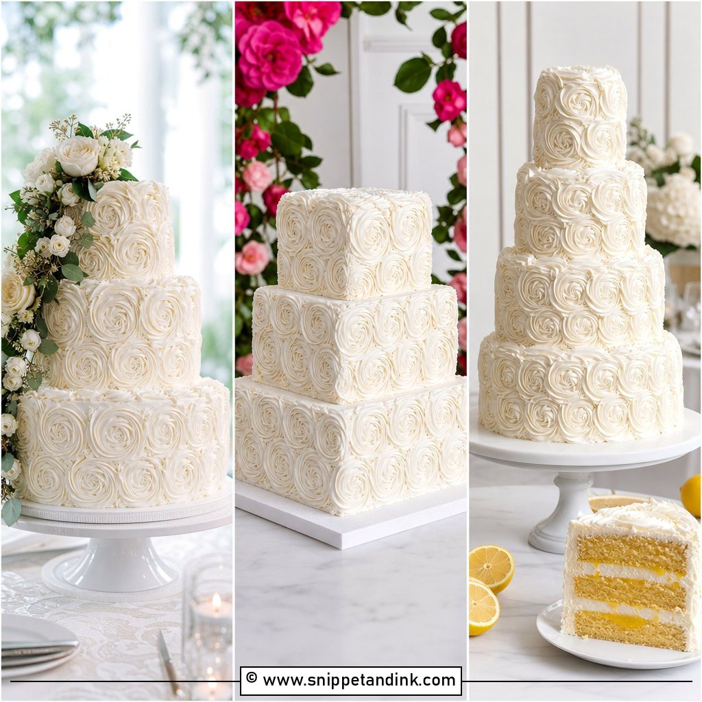 20 White Rosette Cake Ideas for Wedding Elegance