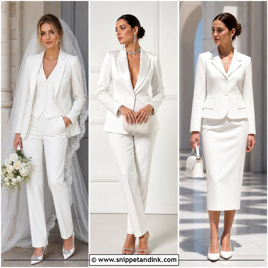 20 White Suit for Wedding Women Ideas for Chic Formal Style