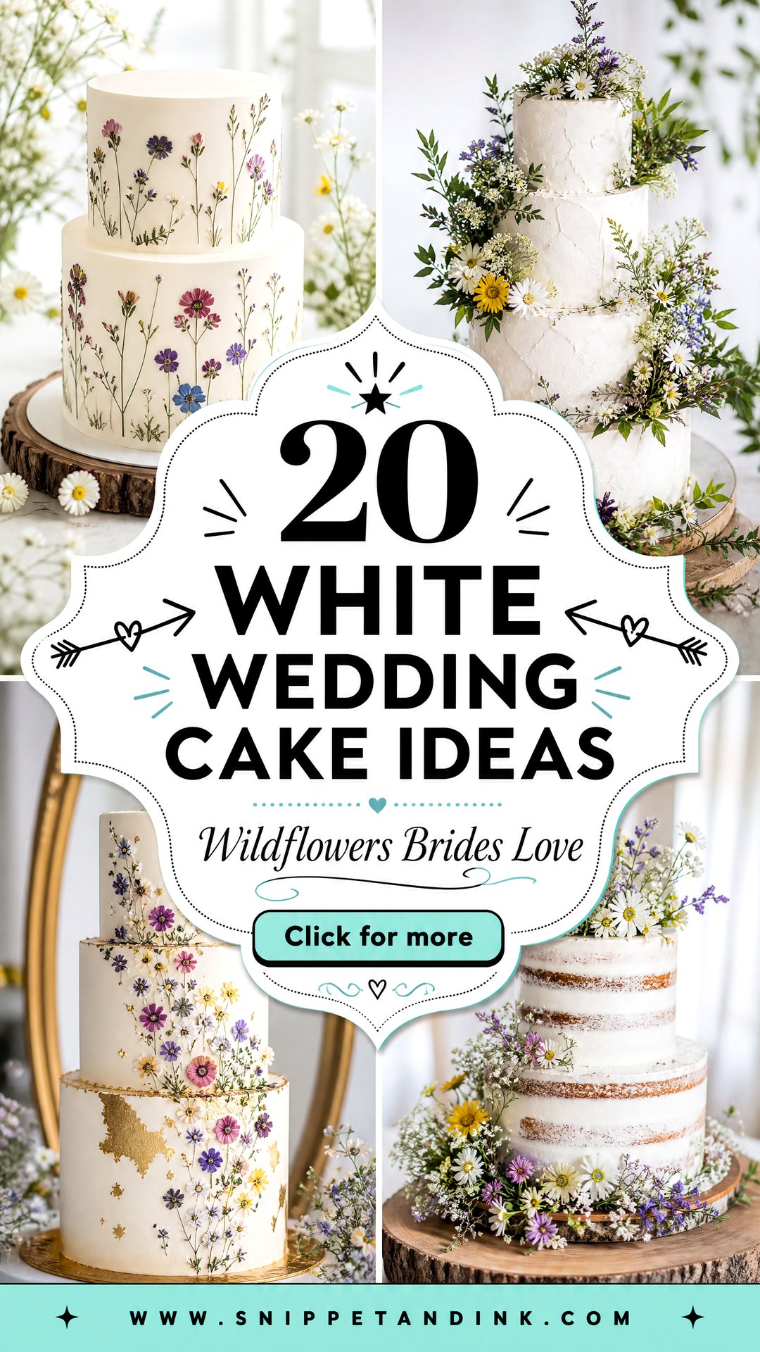 20 White Wedding Cake Ideas with Wildflowers Brides Love - 20 White Wedding Cake Ideas with Wildflowers Brides Love