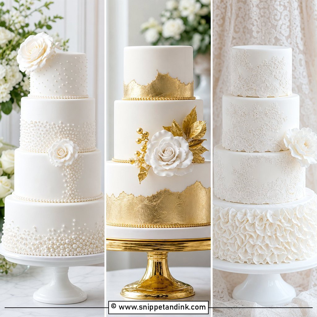 20 White Wedding Cake and Cupcakes Ideas for Sweet Style