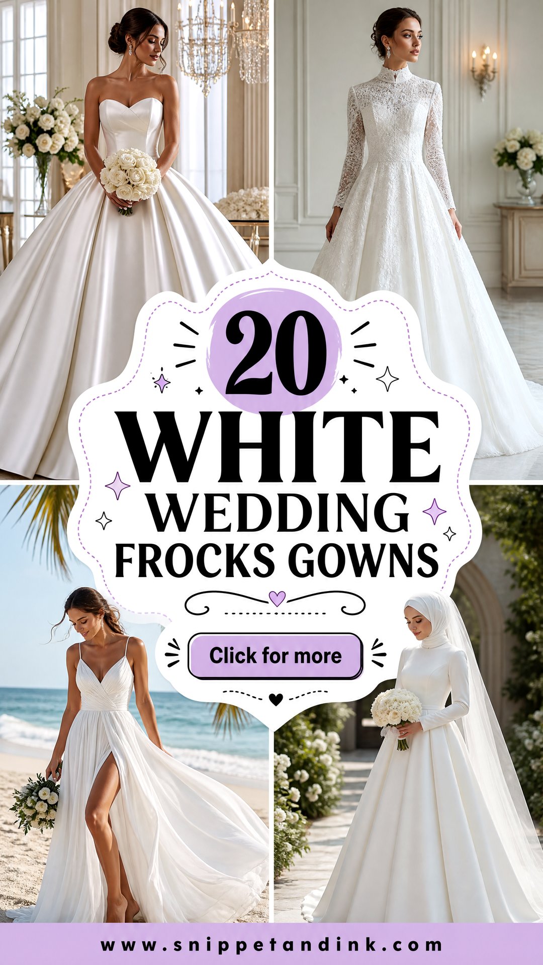 20 White Wedding Frocks Gowns Elegant Looks for Brides - 20 White Wedding Frocks Gowns: Elegant Looks for Brides