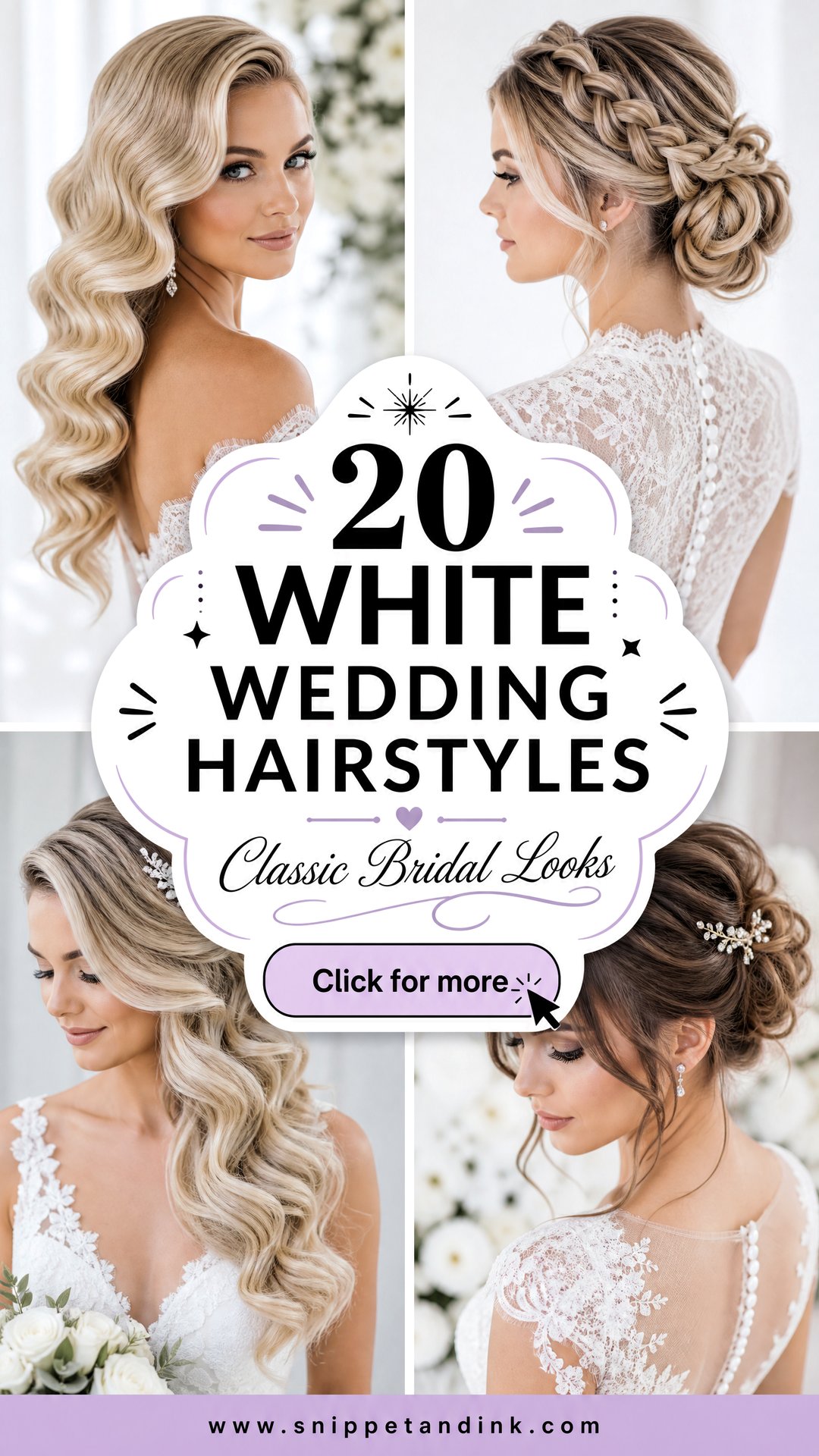 20 White Wedding Hairstyles for Classic Elegant Bridal Looks - 20 White Wedding Hairstyles for Classic, Elegant Bridal Looks