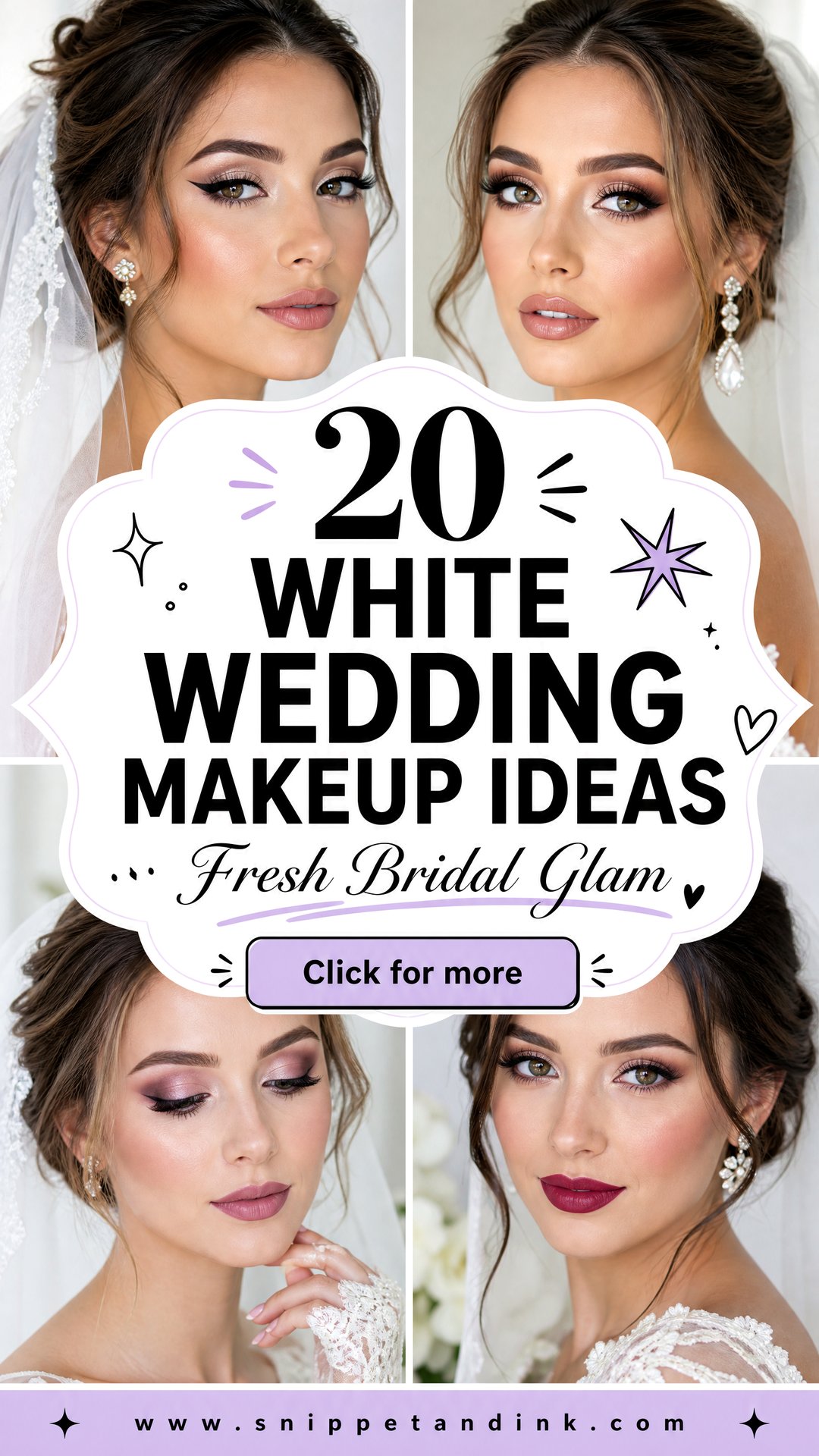 20 White Wedding Makeup Ideas for Fresh Elegant Bridal Glam - 20 White Wedding Makeup Ideas for Fresh, Elegant Bridal Glam