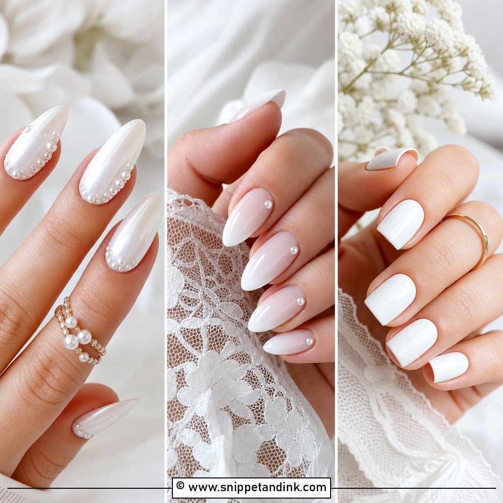 20 White Wedding Nails Brides Will Love This Season