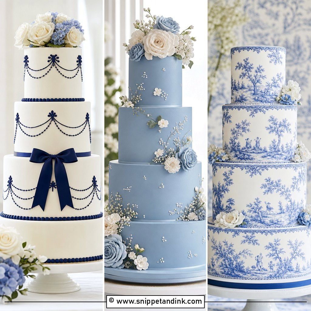 20 White and Blue Vintage Cake Ideas for Wedding Guests Love