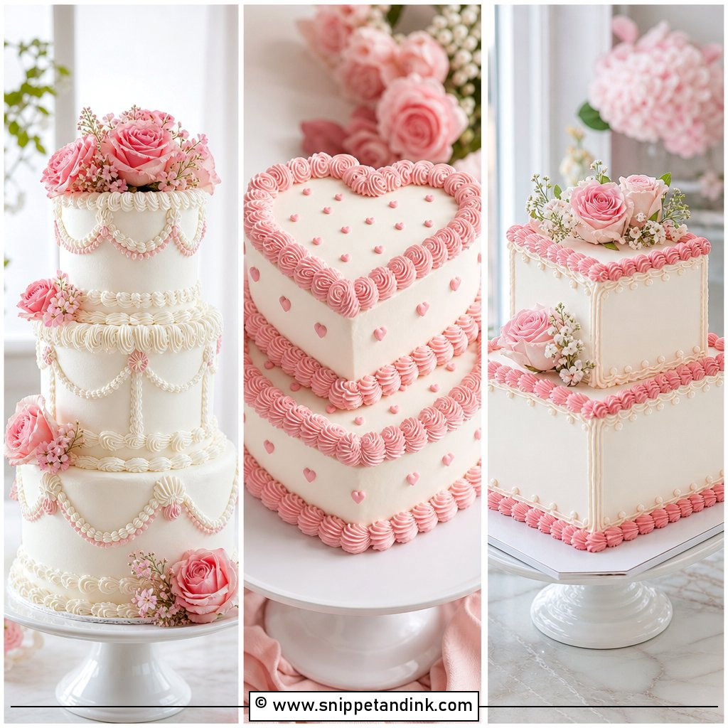 20 White and Pink Wedding Cake Ideas for Romantic Brides