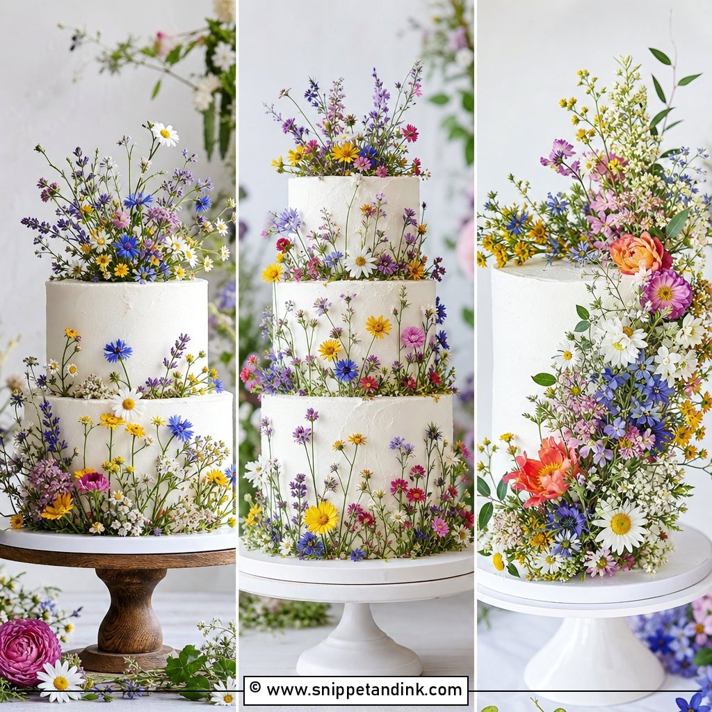 20 Wildflower Cakes for Wedding Receptions With Rustic Magic