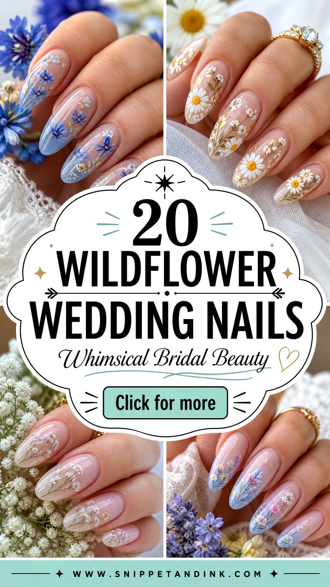 20 Wildflower Wedding Nails for Whimsical Bridal Beauty - 20 Wildflower Wedding Nails for Whimsical Bridal Beauty