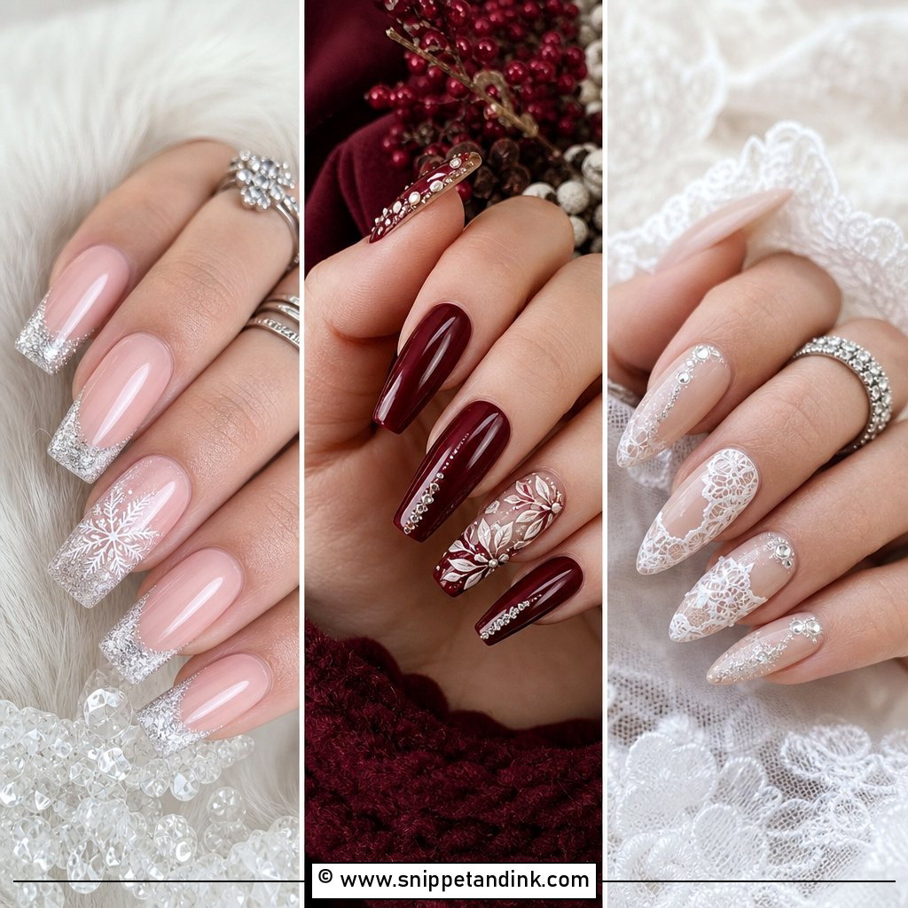 20 Winter Bridal Nails for Frosted Elegant Wedding Glam
