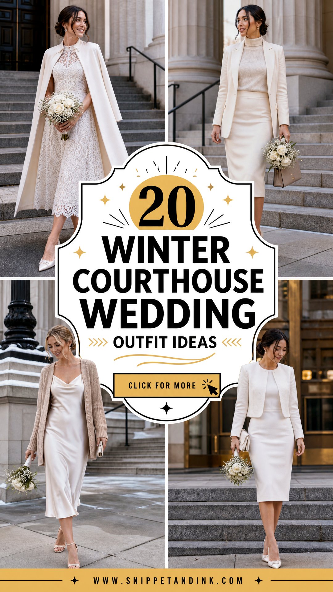 20 Winter Courthouse Wedding Outfit Ideas for Modern Brides - 20 Winter Courthouse Wedding Outfit Ideas for Modern Brides