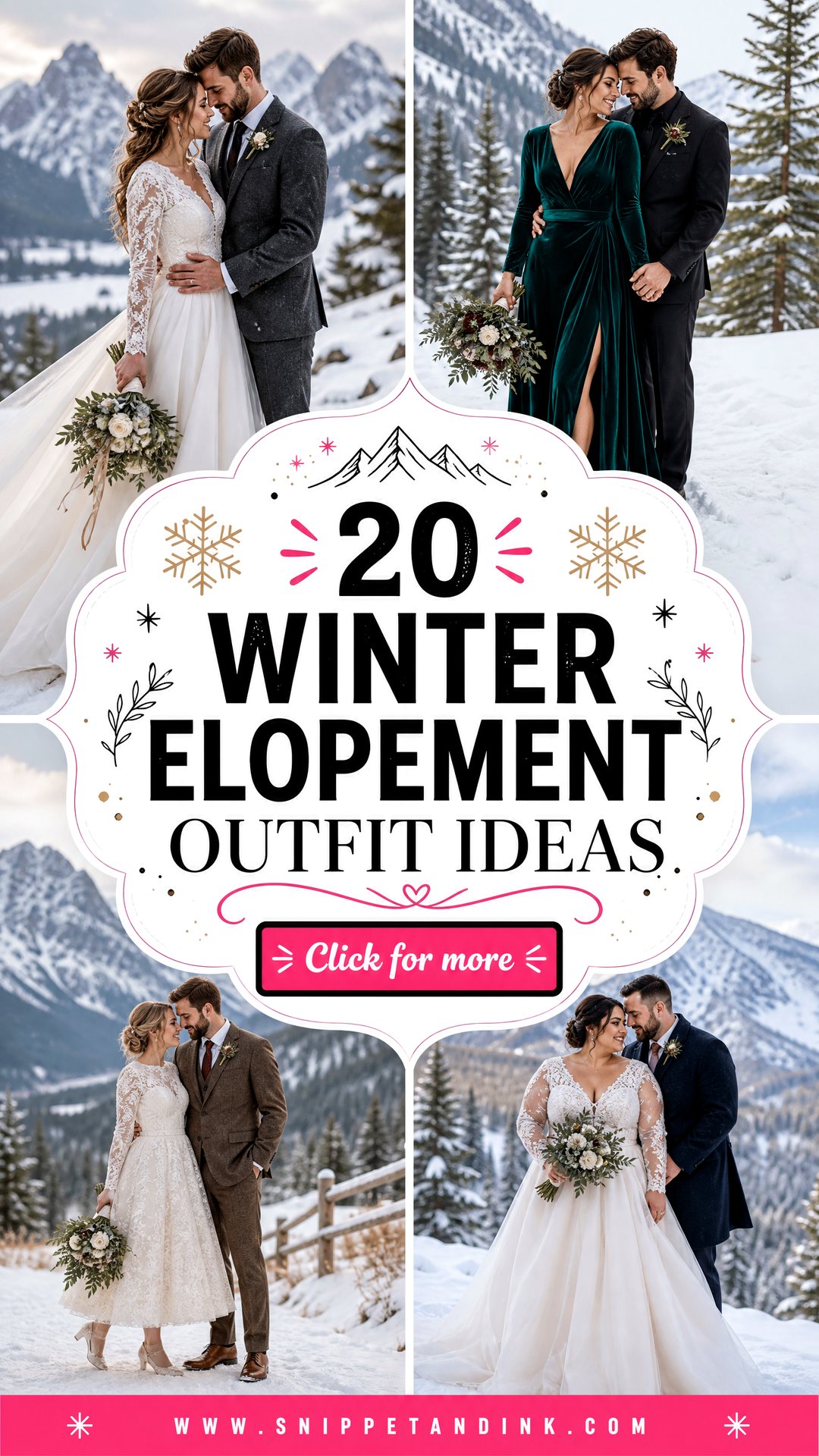 20 Winter Elopement Outfit Ideas for Snowy Romantic Vows - 20 Winter Elopement Outfit Ideas for Snowy, Romantic Vows
