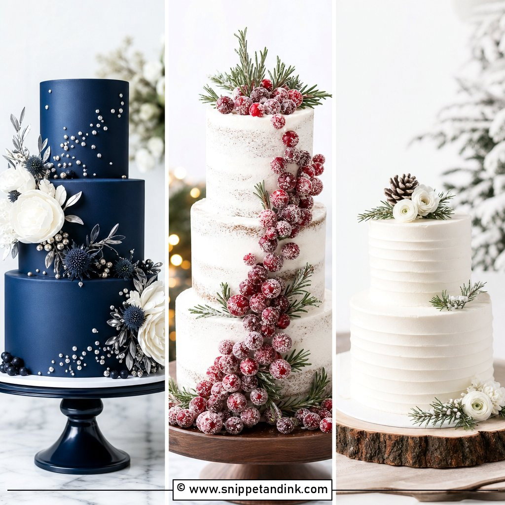 20 Winter Wedding Cake Ideas for Magical Seasonal Receptions