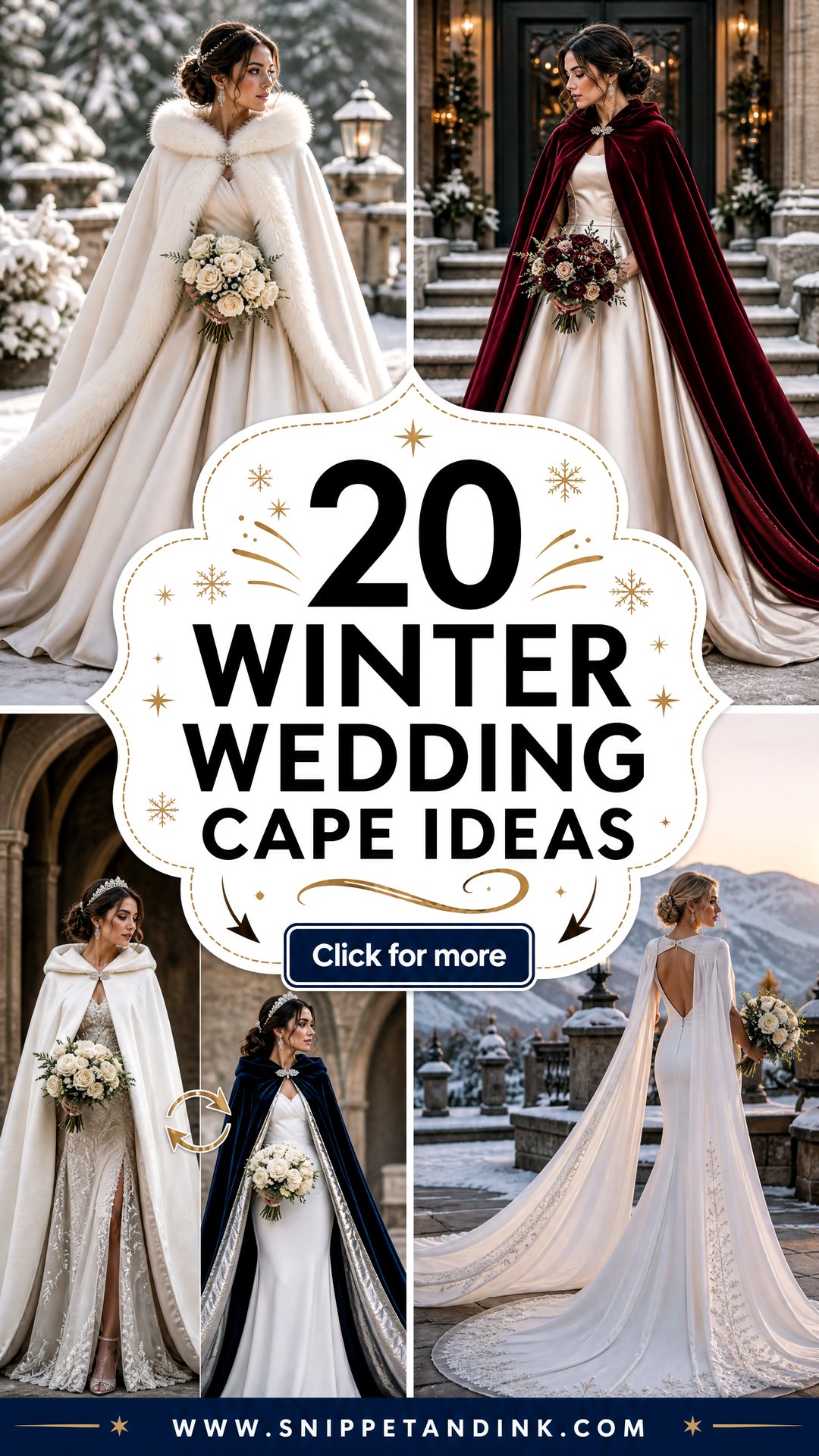 20 Winter Wedding Cape Ideas for Warm and Chic Bridal Style - 20 Winter Wedding Cape Ideas for Warm and Chic Bridal Style
