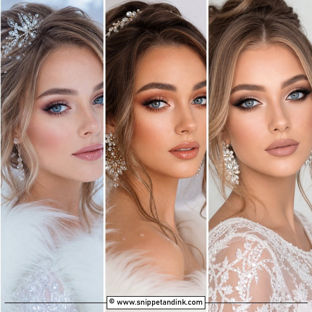 20 Winter Wedding Makeup for Blue Eyes With Icy Glam