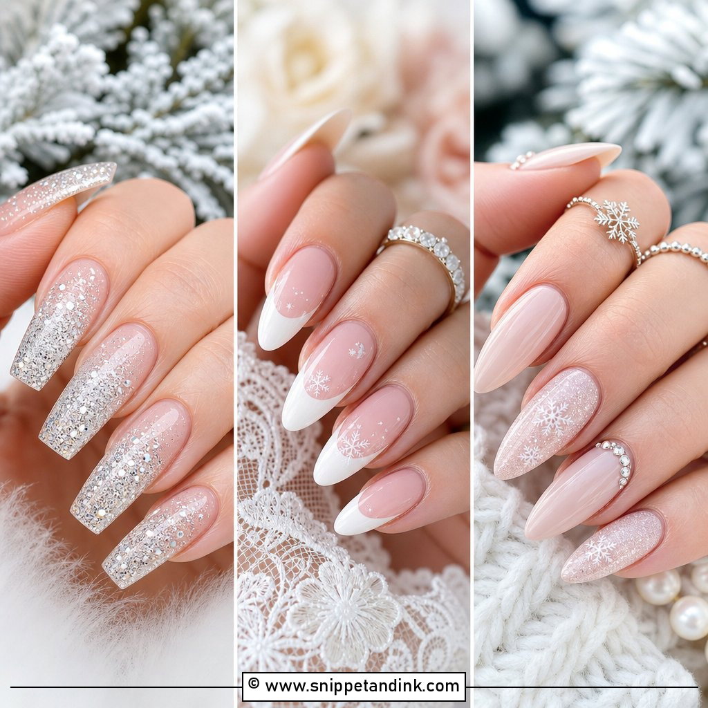 20 Winter Wedding Nails for Bride Ideas With Frosty Glam