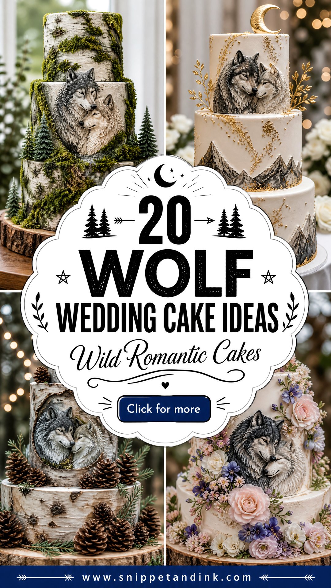 20 Wolf Wedding Cake Ideas for Wild Romantic Celebrations - 20 Wolf Wedding Cake Ideas for Wild Romantic Celebrations