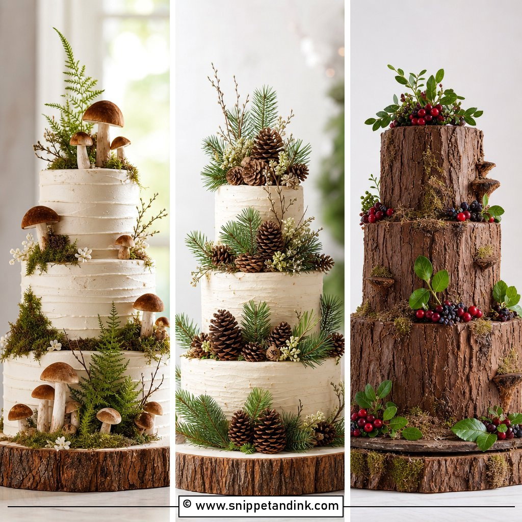 20 Woodland Themed Wedding Cake Ideas for Rustic Romance