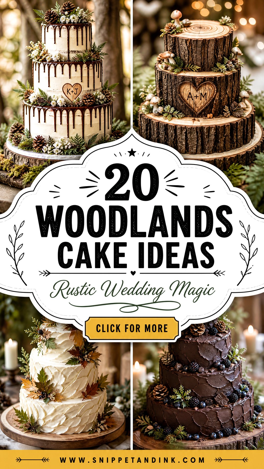 20 Woodlands Cake Ideas for Wedding Magic and Rustic Charm - 20 Woodlands Cake Ideas for Wedding Magic and Rustic Charm