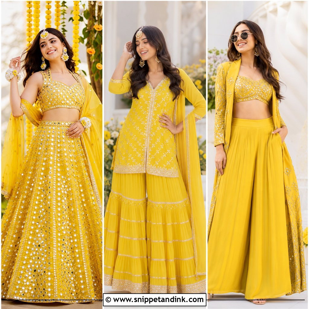 20 Yellow Colour Dress for Haldi Ideas: Radiant Bridal Looks