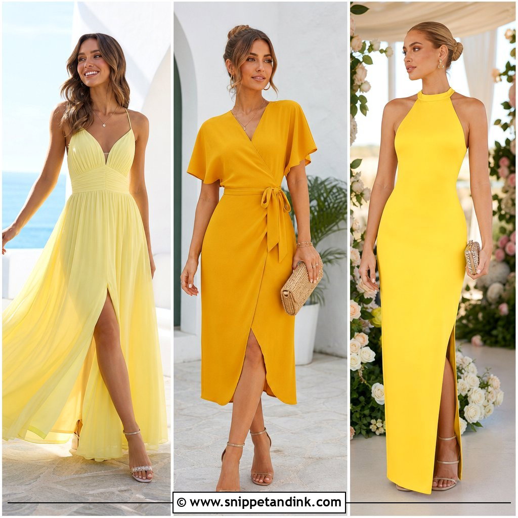 20 Yellow Dress for Wedding Ideas for Sunny Guest Style