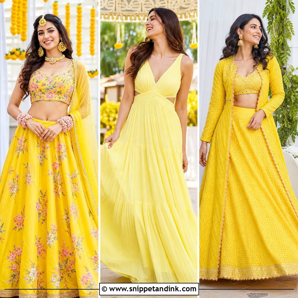 20 Yellow Dresses for Haldi That Bring Joyful Wedding Style