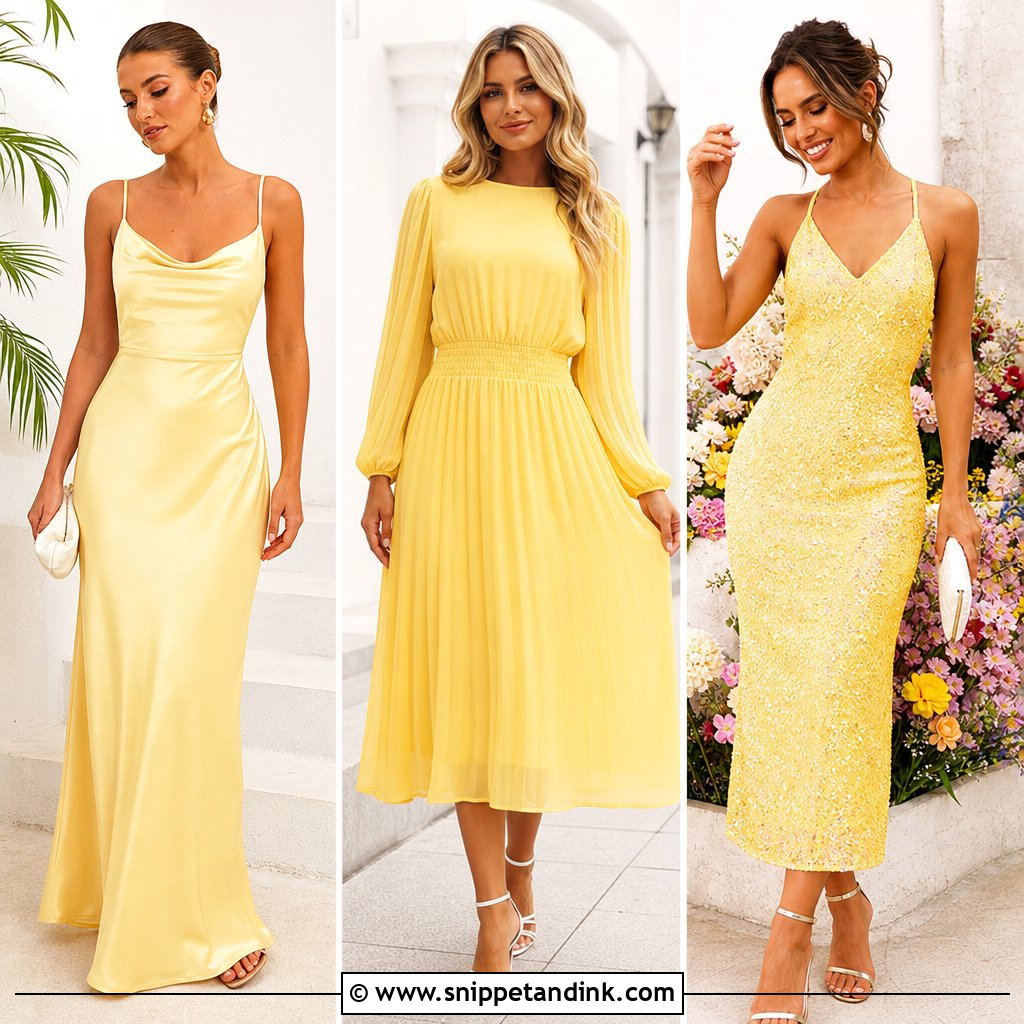 20 Yellow Dresses for Wedding: Sunny Guest and Bridal Looks