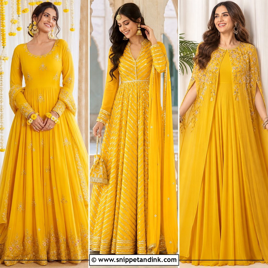 20 Yellow Gown for Haldi Ideas for a Radiant Celebration