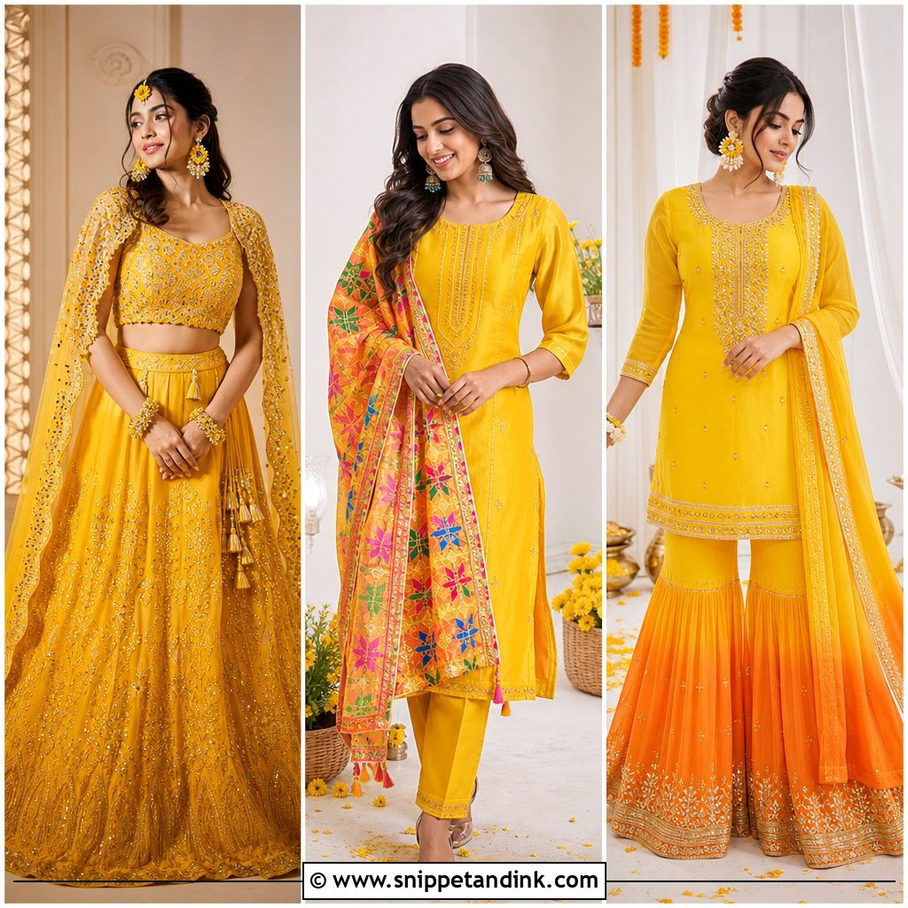 20 Yellow Pithi Outfit Ideas for a Standout Wedding Look