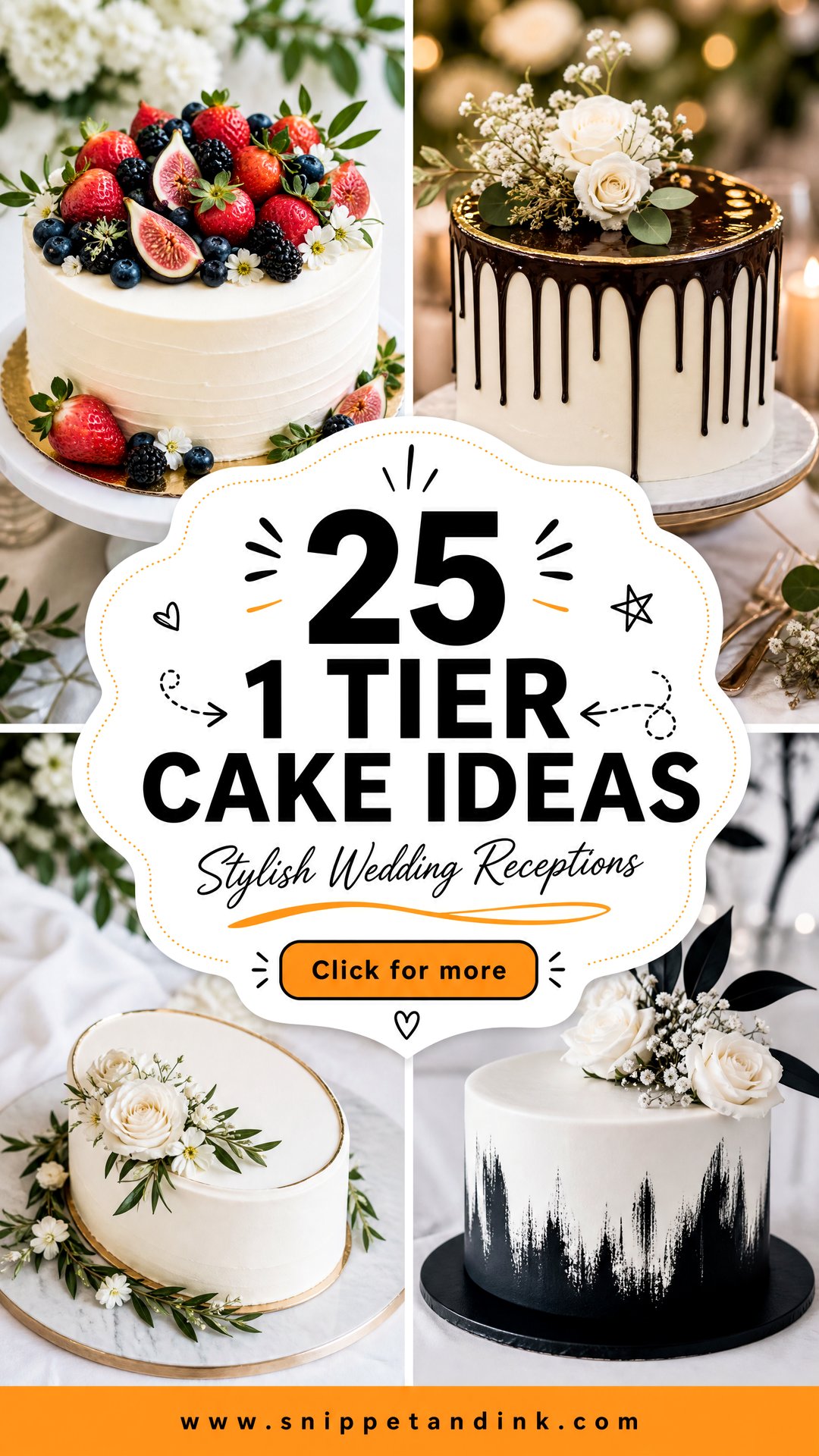 25 1 Tier Cake Ideas for Wedding Receptions With Style - 25 1 Tier Cake Ideas for Wedding Receptions With Style