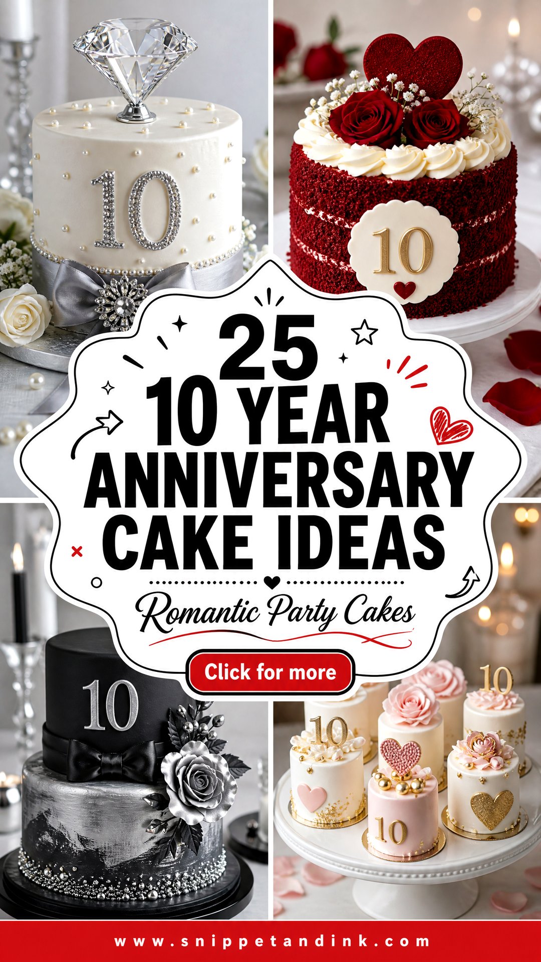 25 10 Year Anniversary Cake Ideas for a Romantic Party - 25 10 Year Anniversary Cake Ideas for a Romantic Party