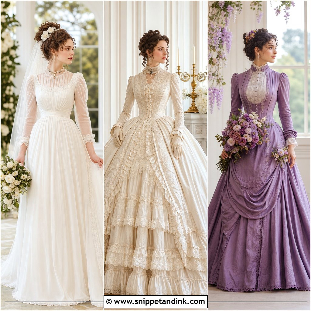 25 1800s Wedding Dress Ideas for Romantic Vintage Brides