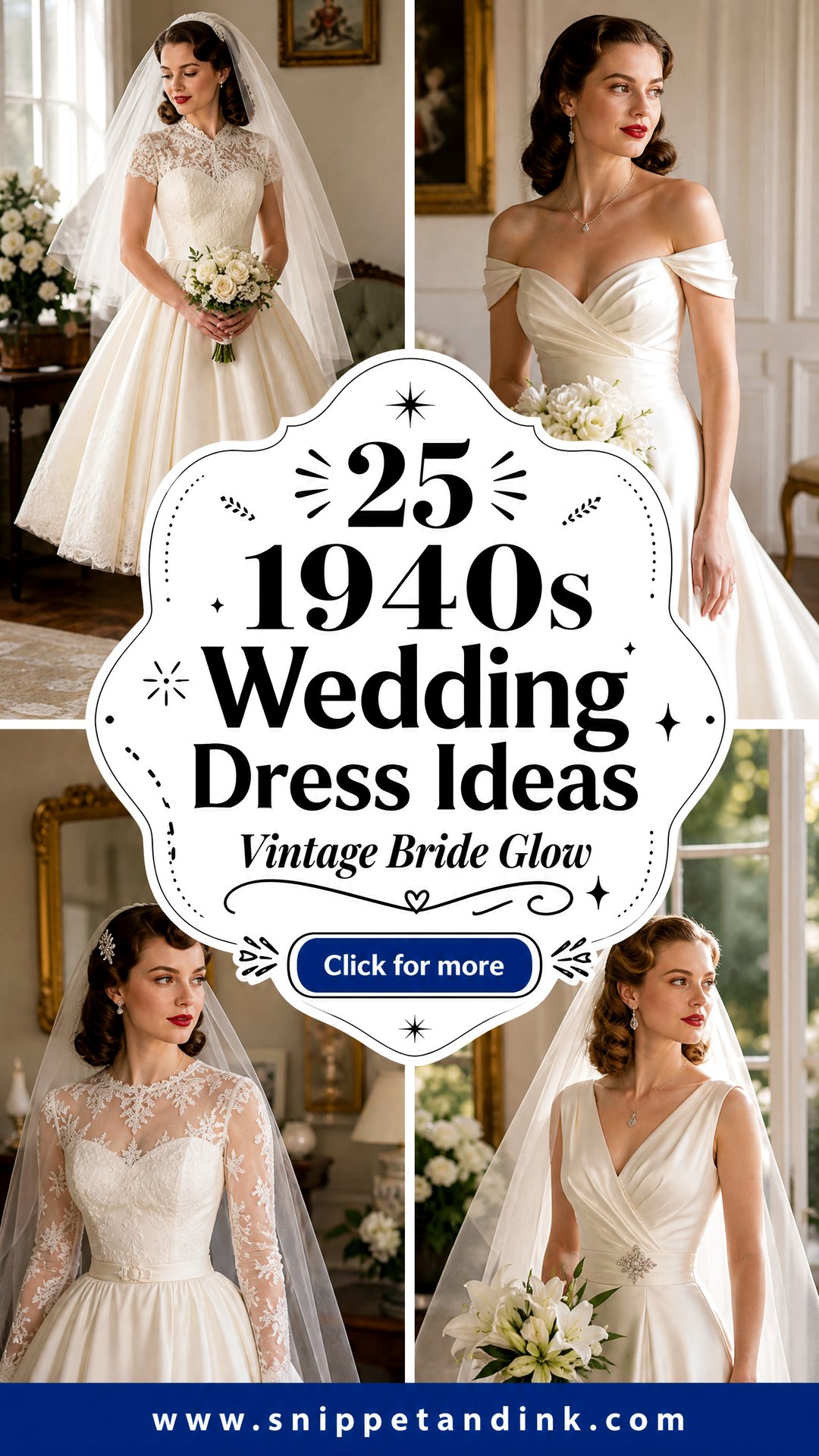25 1940s Wedding Dress Ideas for Timeless Vintage Brides - 25 1940s Wedding Dress Ideas for Timeless Vintage Brides