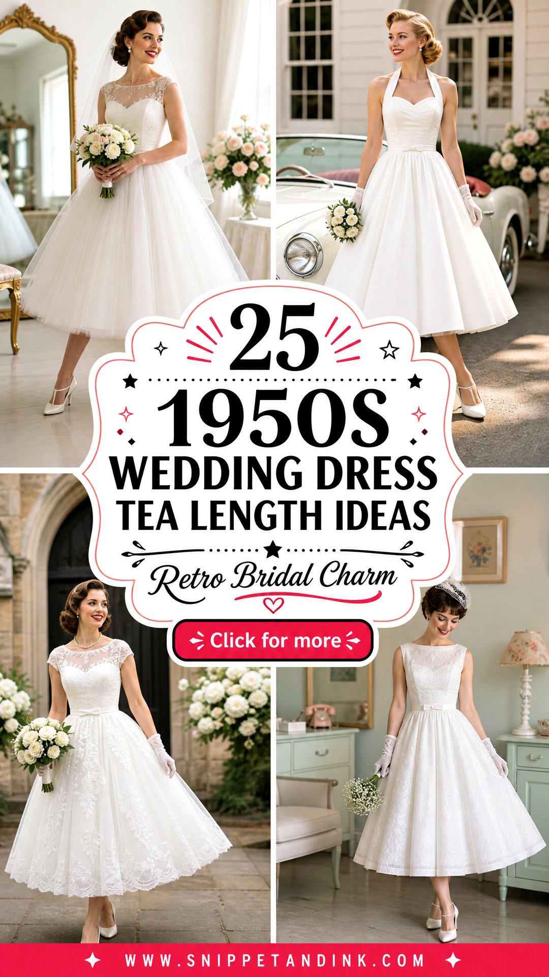 25 1950S Wedding Dress Tea Length Ideas for Retro Brides - 25 1950S Wedding Dress Tea Length Ideas for Retro Brides