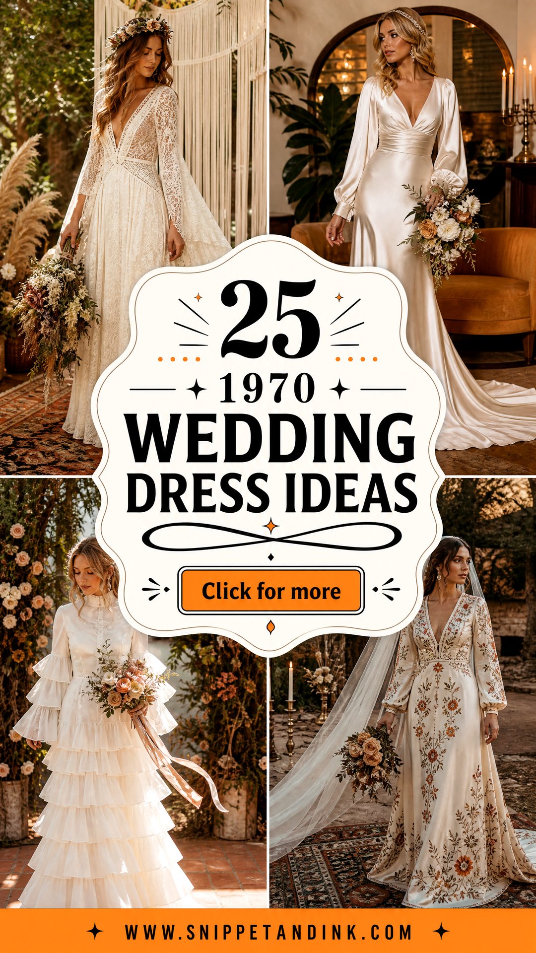 25 1970 Wedding Dress Ideas for Free-Spirited Modern Brides - 25 1970 Wedding Dress Ideas for Free-Spirited Modern Brides