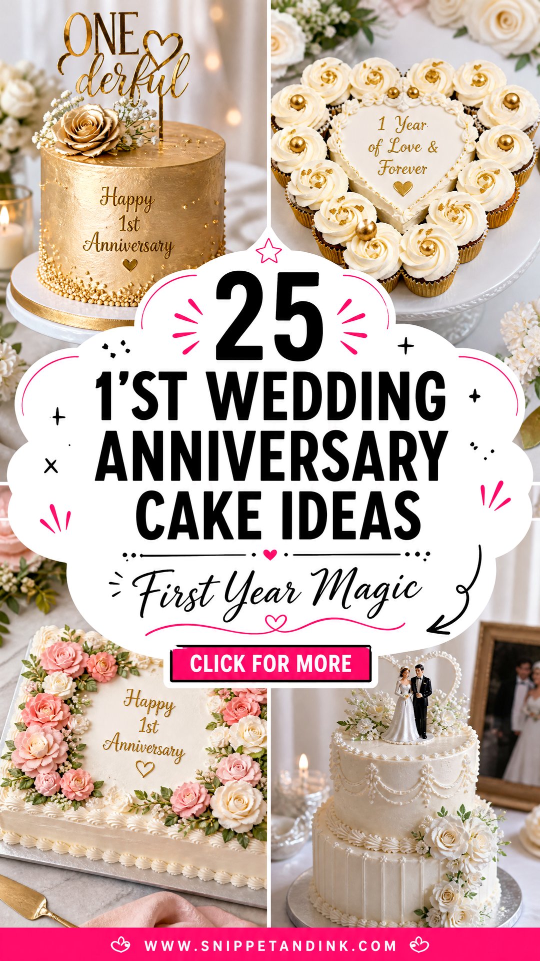 25 1st Wedding Anniversary Cake Ideas for Sweet Memories - 25 1st Wedding Anniversary Cake Ideas for Sweet Memories