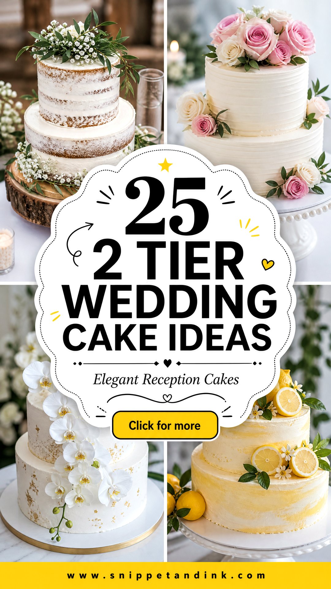 25 2 Tier Wedding Cake Ideas for Elegant Wedding Receptions - 25 2 Tier Wedding Cake Ideas for Elegant Wedding Receptions