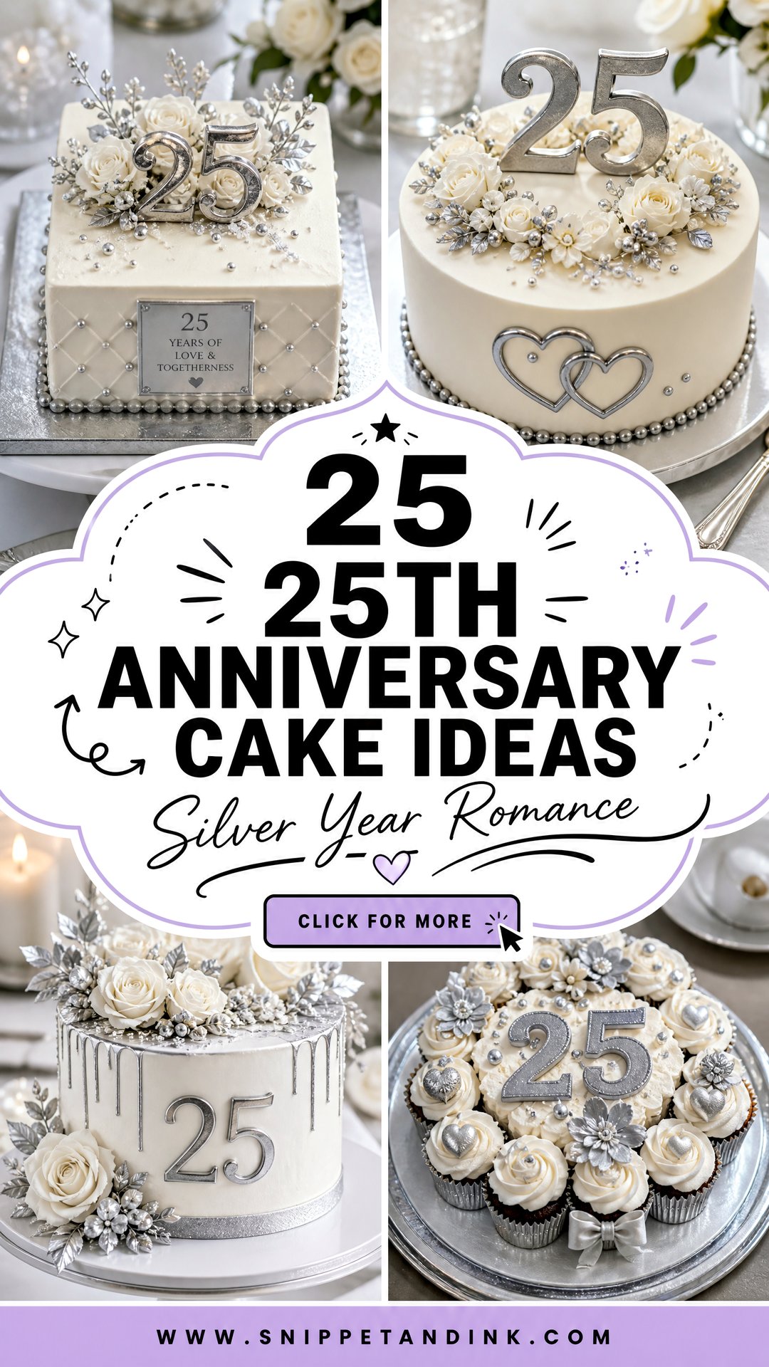 25 25th Anniversary Cake Ideas for Silver-Year Romance - 25 25th Anniversary Cake Ideas for Silver-Year Romance