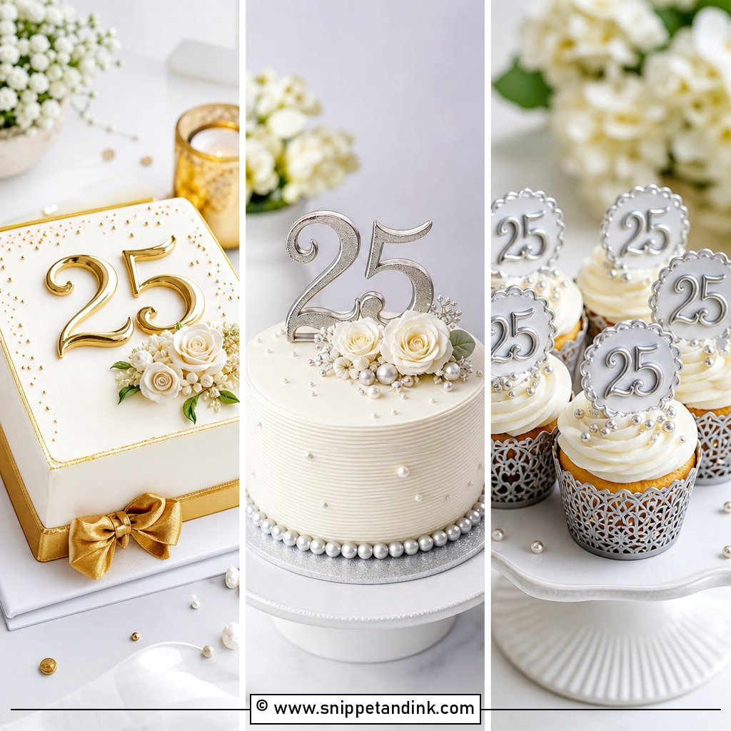 25 25th Anniversary Cake Ideas for Silver-Year Romance