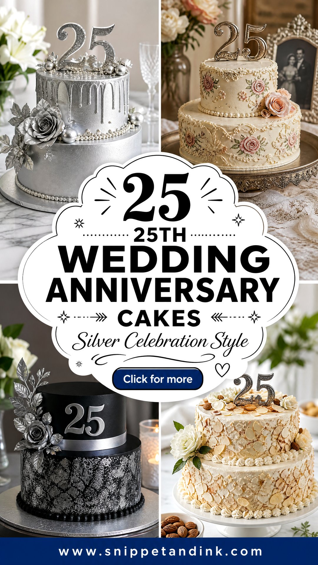 25 25th Wedding Anniversary Cakes for Silver Celebrations - 25 25th Wedding Anniversary Cakes for Silver Celebrations