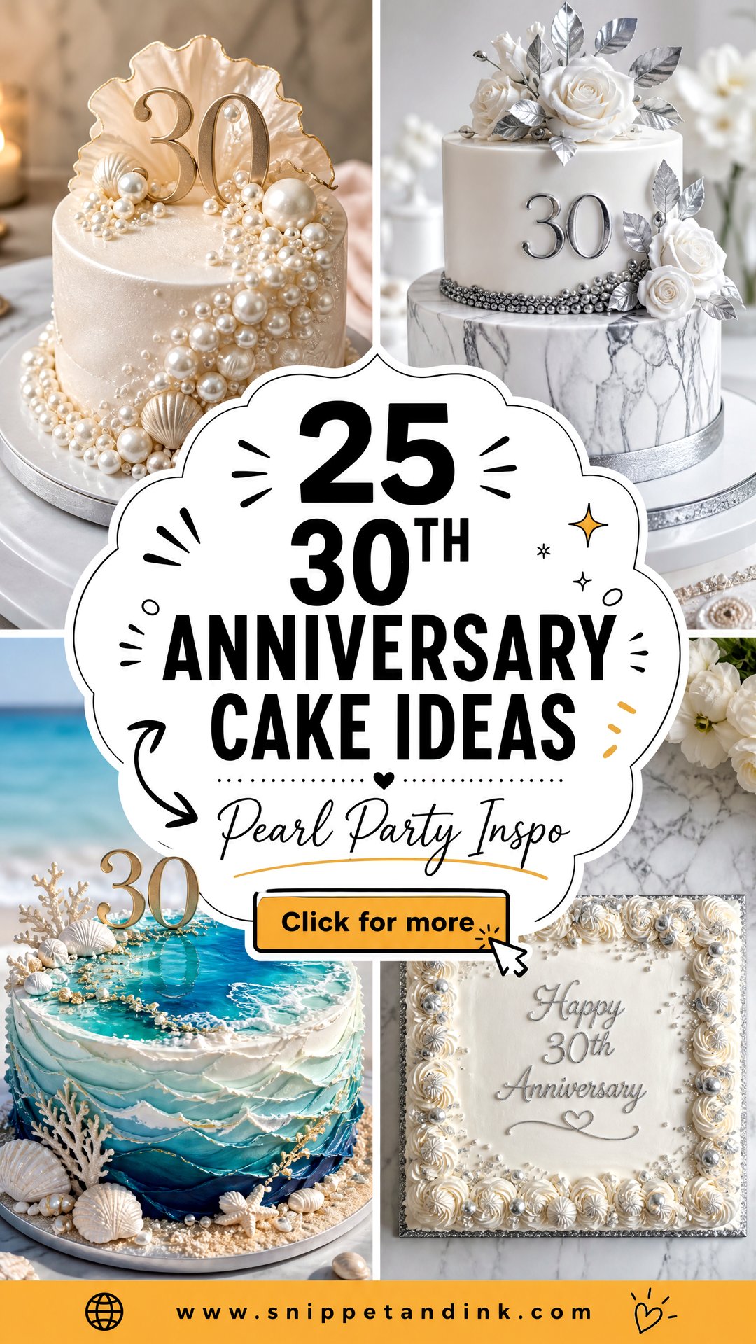 25 30th Anniversary Cake Ideas for Pearl-Inspired Parties - 25 30th Anniversary Cake Ideas for Pearl-Inspired Parties