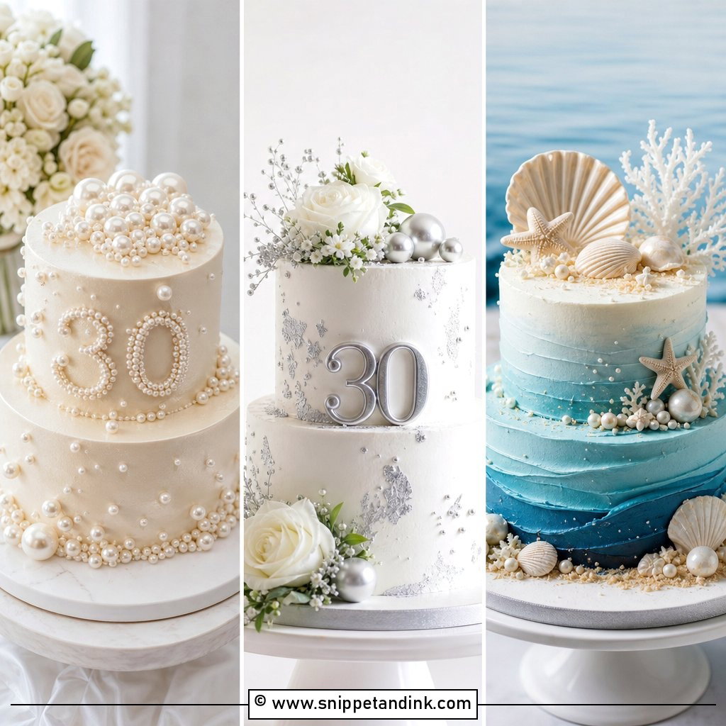 25 30th Anniversary Cake Ideas for Pearl-Inspired Parties