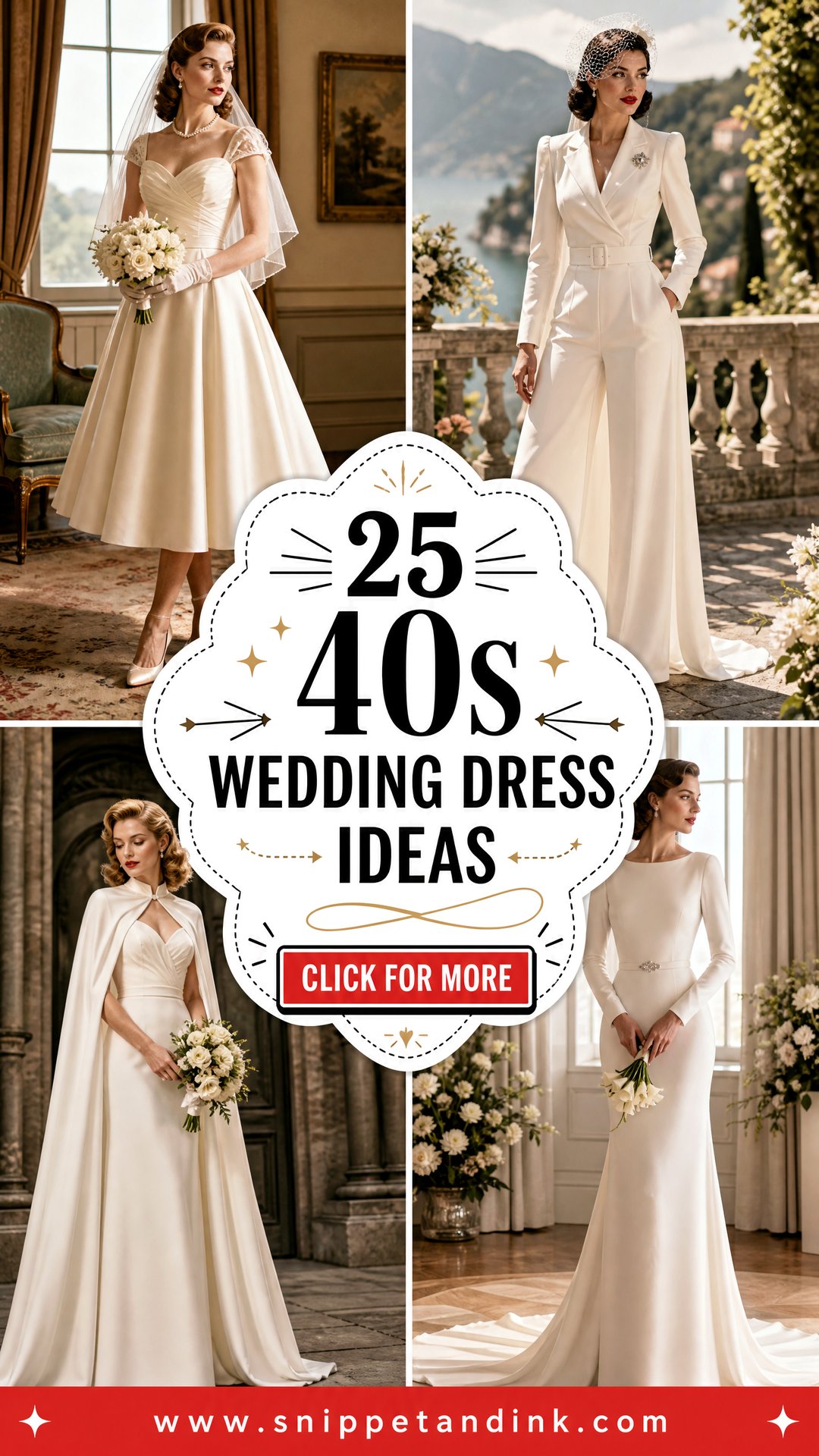 25 40s Wedding Dress Ideas for Elegant Vintage-Inspired Brides - 25 40s Wedding Dress Ideas for Elegant Vintage-Inspired Brides