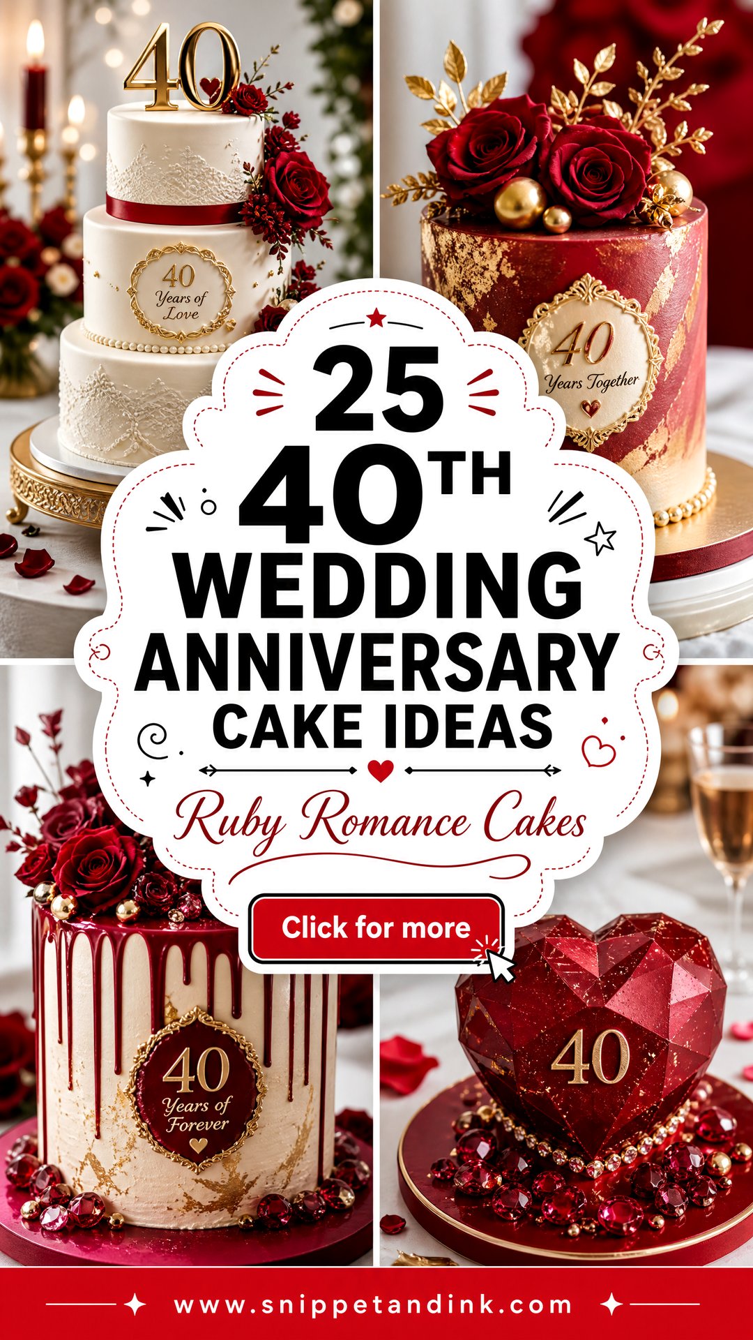 25 40th Wedding Anniversary Cake Ideas for Ruby Romance - 25 40th Wedding Anniversary Cake Ideas for Ruby Romance