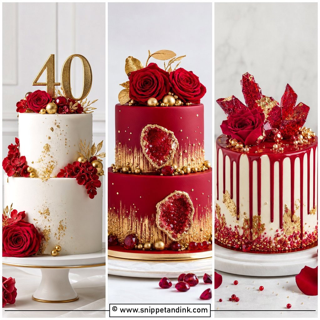 25 40th Wedding Anniversary Cake Ideas for Ruby Romance