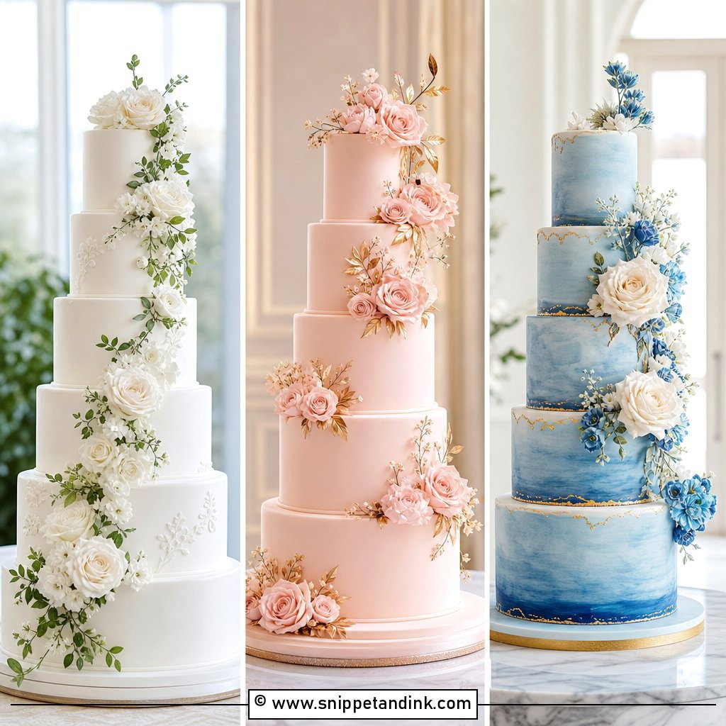 25 5 Tier Wedding Cake Ideas for Grand Luxury Receptions