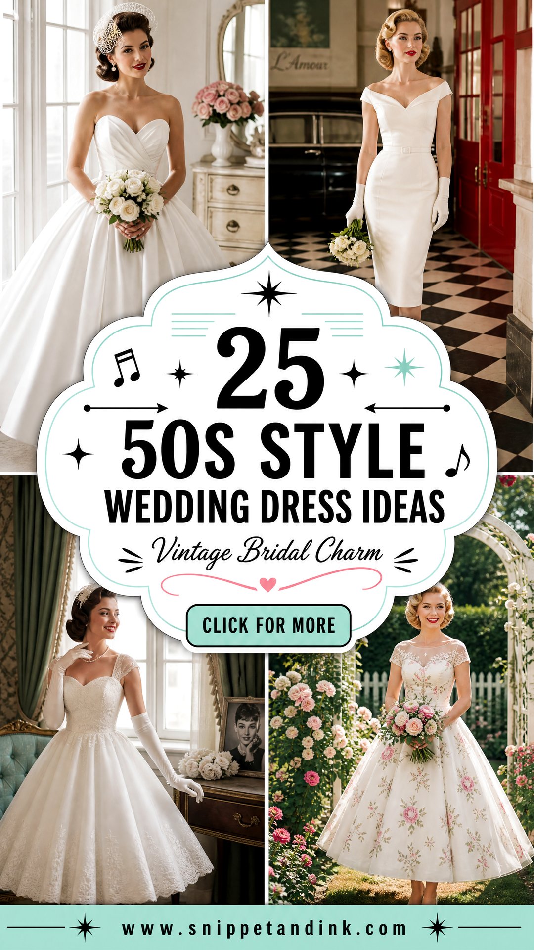 25 50s Style Wedding Dress Ideas for Vintage-Loving Brides - 25 50s Style Wedding Dress Ideas for Vintage-Loving Brides
