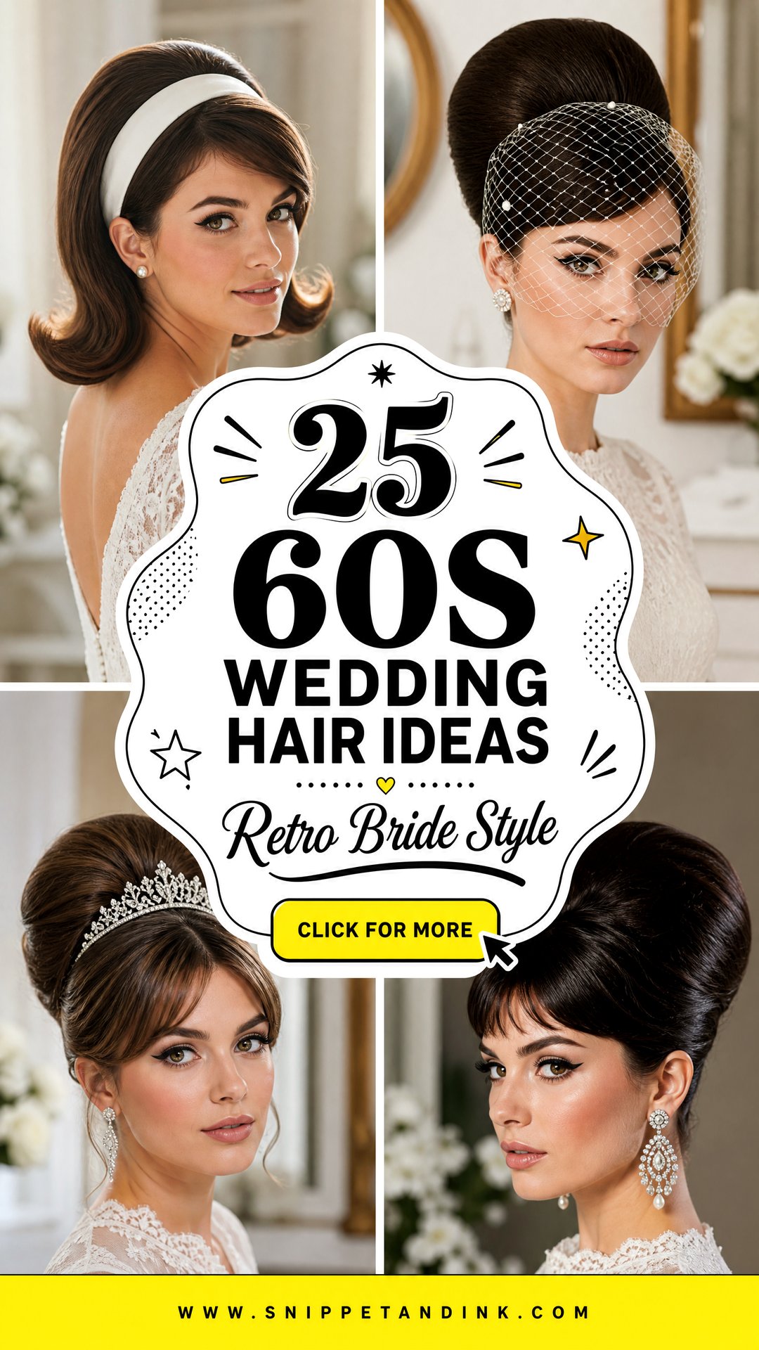 25 60s Wedding Hair Ideas for Retro Brides With Style - 25 60s Wedding Hair Ideas for Retro Brides With Style